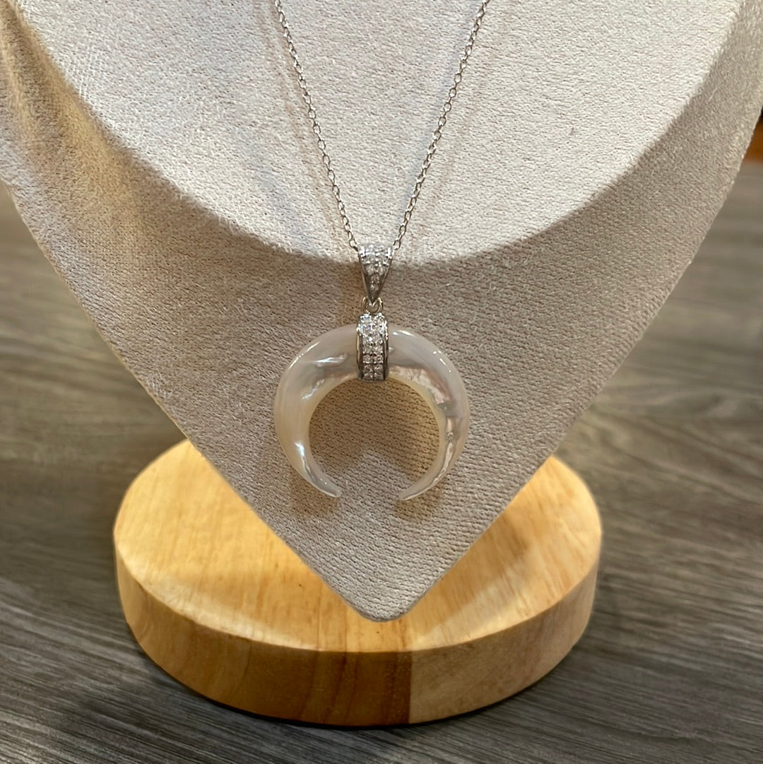 Mother of Pearl Crescent Necklace