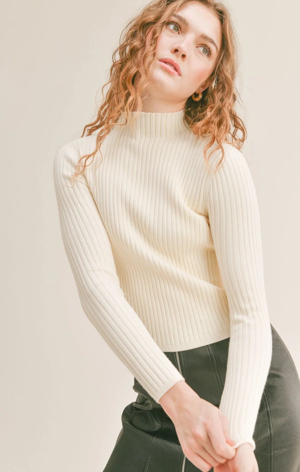 Sadie & Sage, Bakery Ribbed Knit Sweater in Ivory - Boutique Dandelion