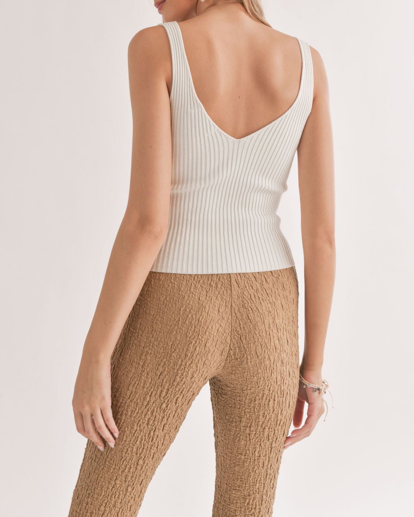 Sadie & Sage, Maddie Ribbed V Neck Tank