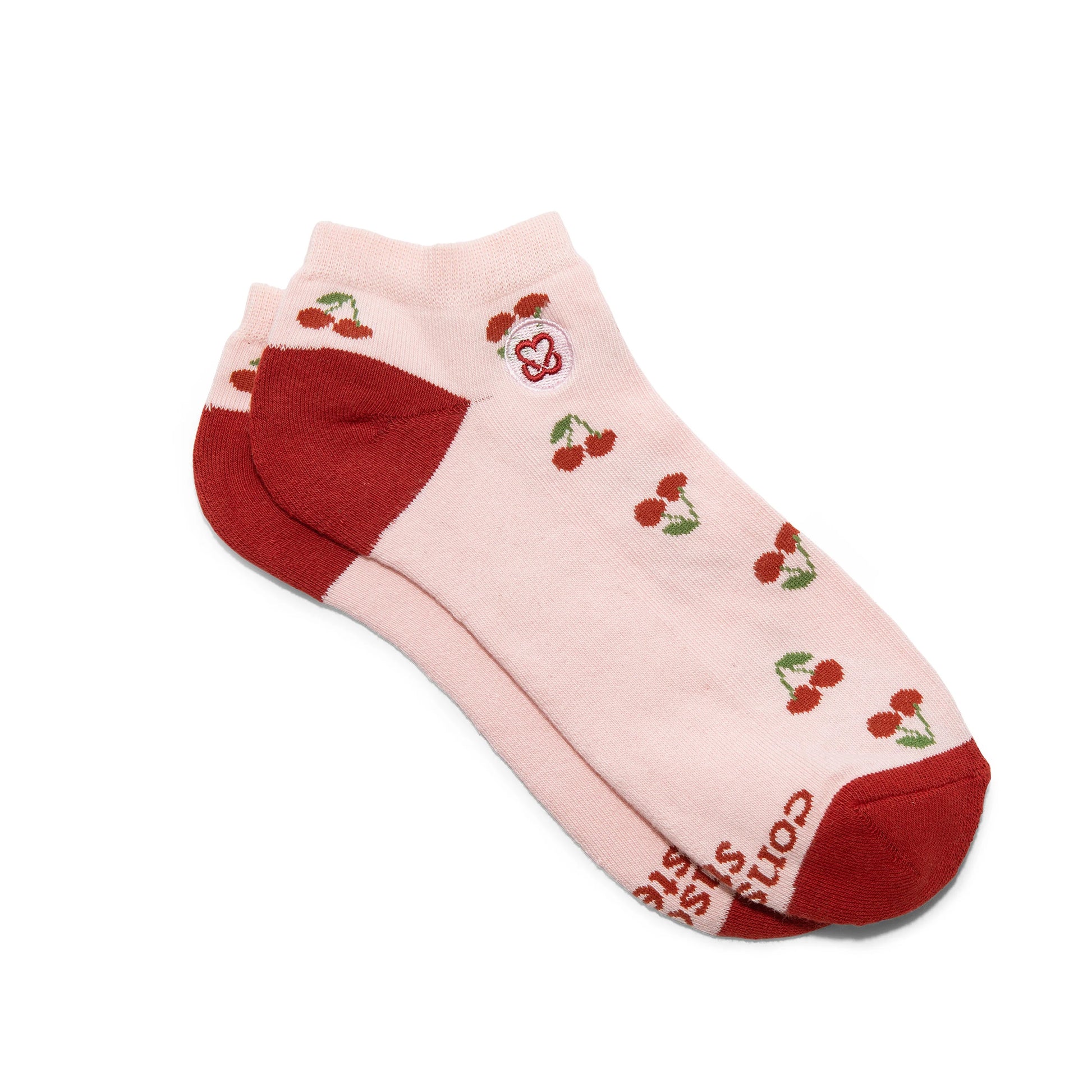 Conscious Step, Ankle Socks That Support Self-Checks - Cherries - Boutique Dandelion
