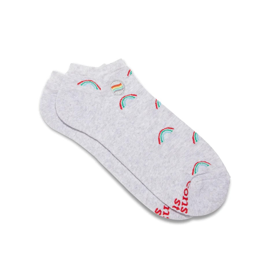 Conscious Step, Ankle Socks That Save LGBTQ Lives - Grey Rainbows - Boutique Dandelion