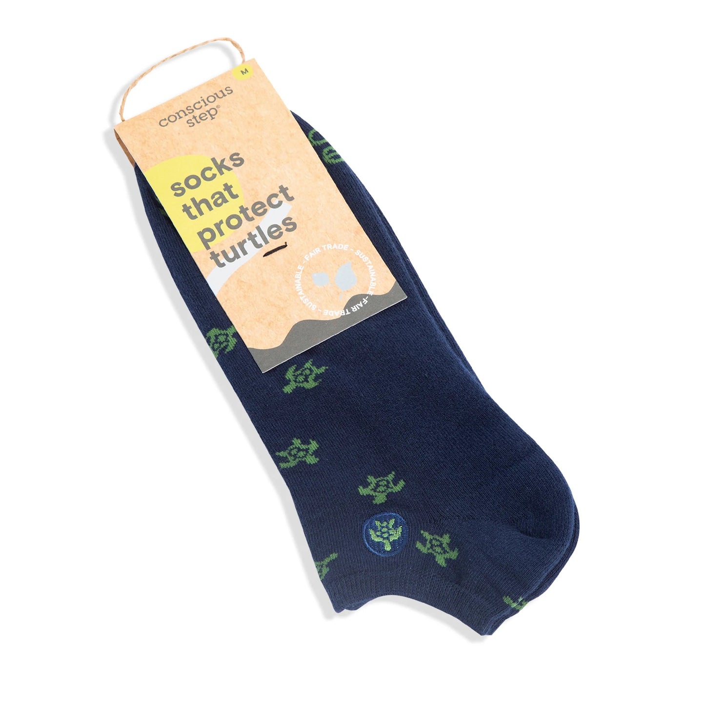 Conscious Step, Ankle Socks That Protect Turtles - Navy Turtles - Boutique Dandelion