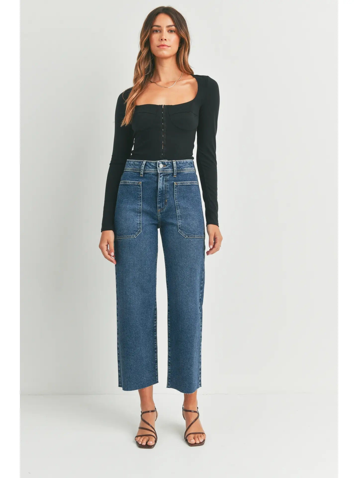 The Nautical Wide Leg Dark Denim