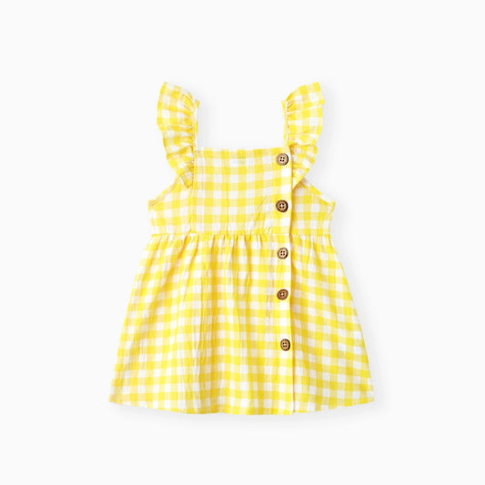Plaid Cotton Dress For Baby Toddler