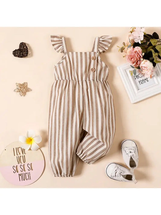 Baby Girl Flutter Strap Jumpsuit