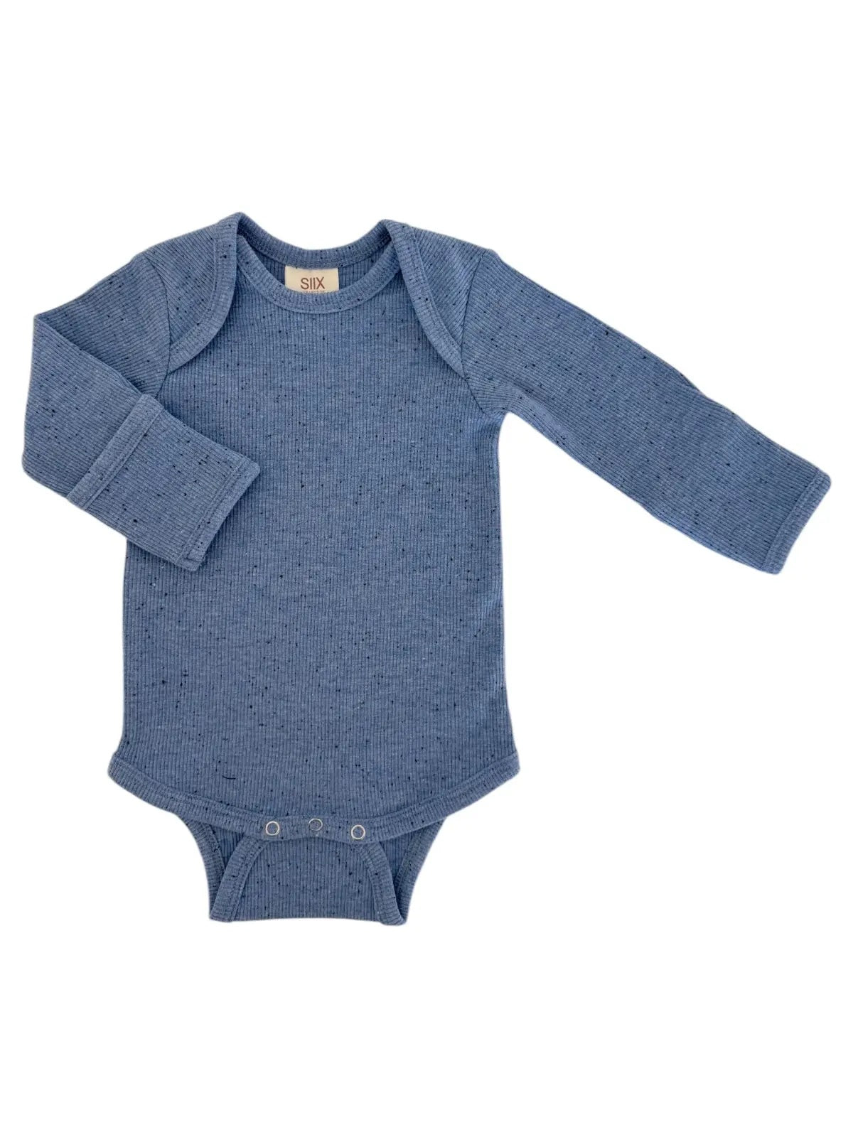 Blue Speckle Long Sleeve Bodysuit