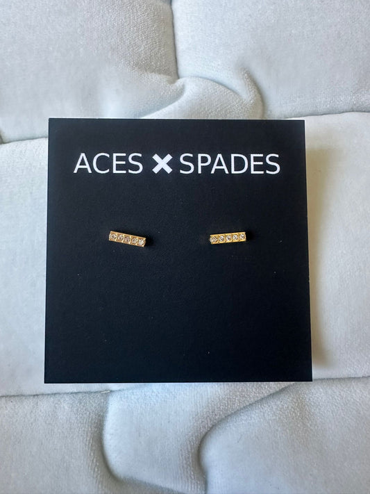 Aces x Spades, Bar Stud Earrings