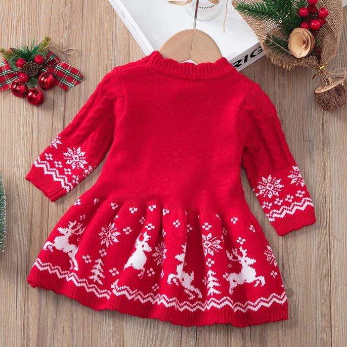 Christmas Reindeer Hoilday Sweater Dress For Baby Toddler Boutique Dandelion Christmas Reindeer Hoilday Sweater Dress For Baby Toddler Boutique Dandelion