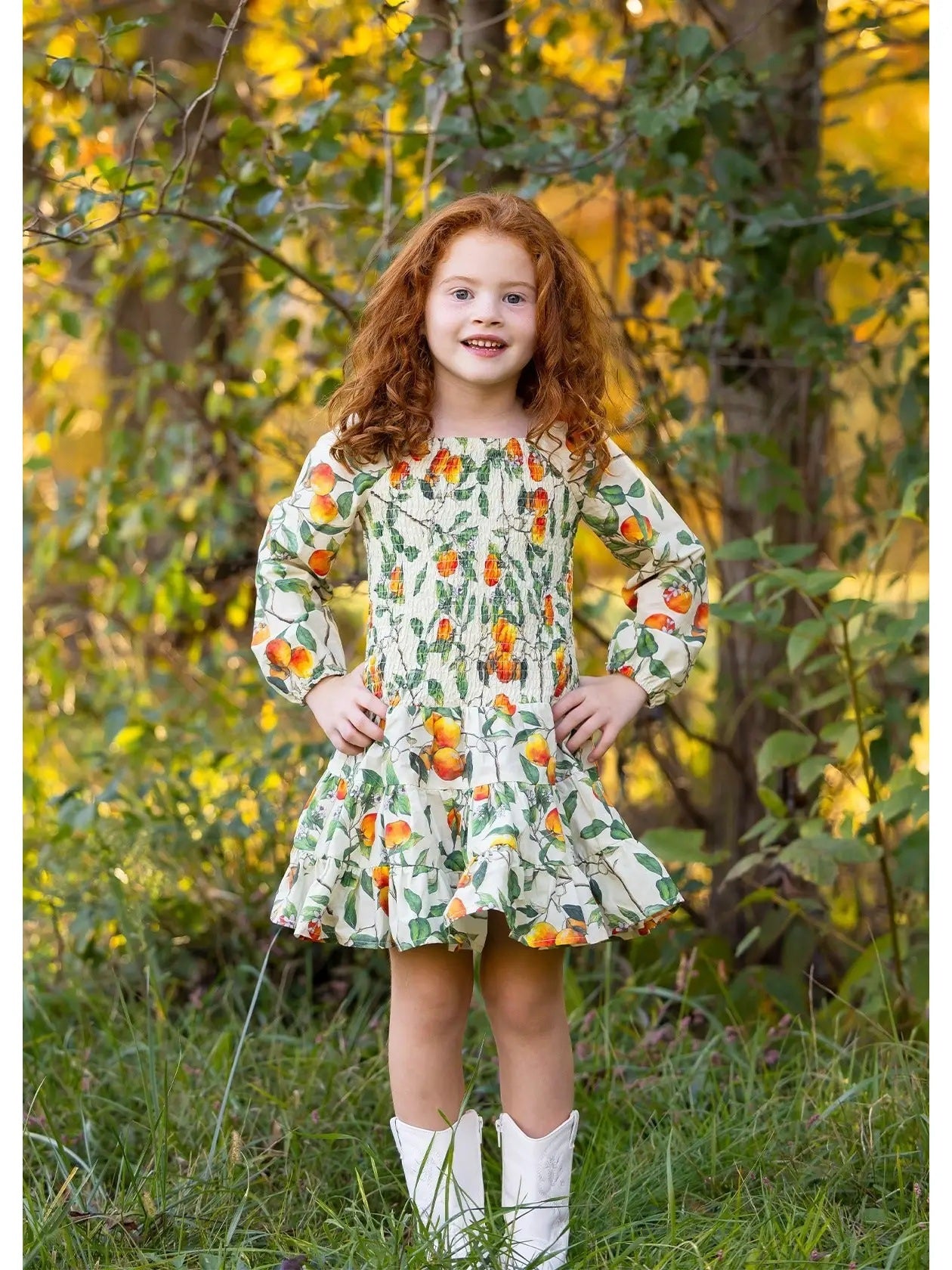 Clementine Smocked Long Sleeve Dress
