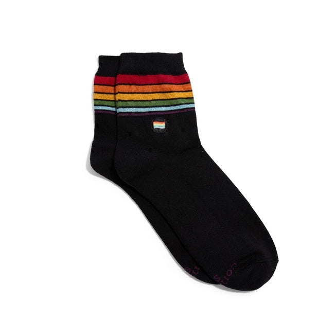 Conscious Step, Quarter Socks That Save LGBTQ Lives - Classic Rainbow Stripes