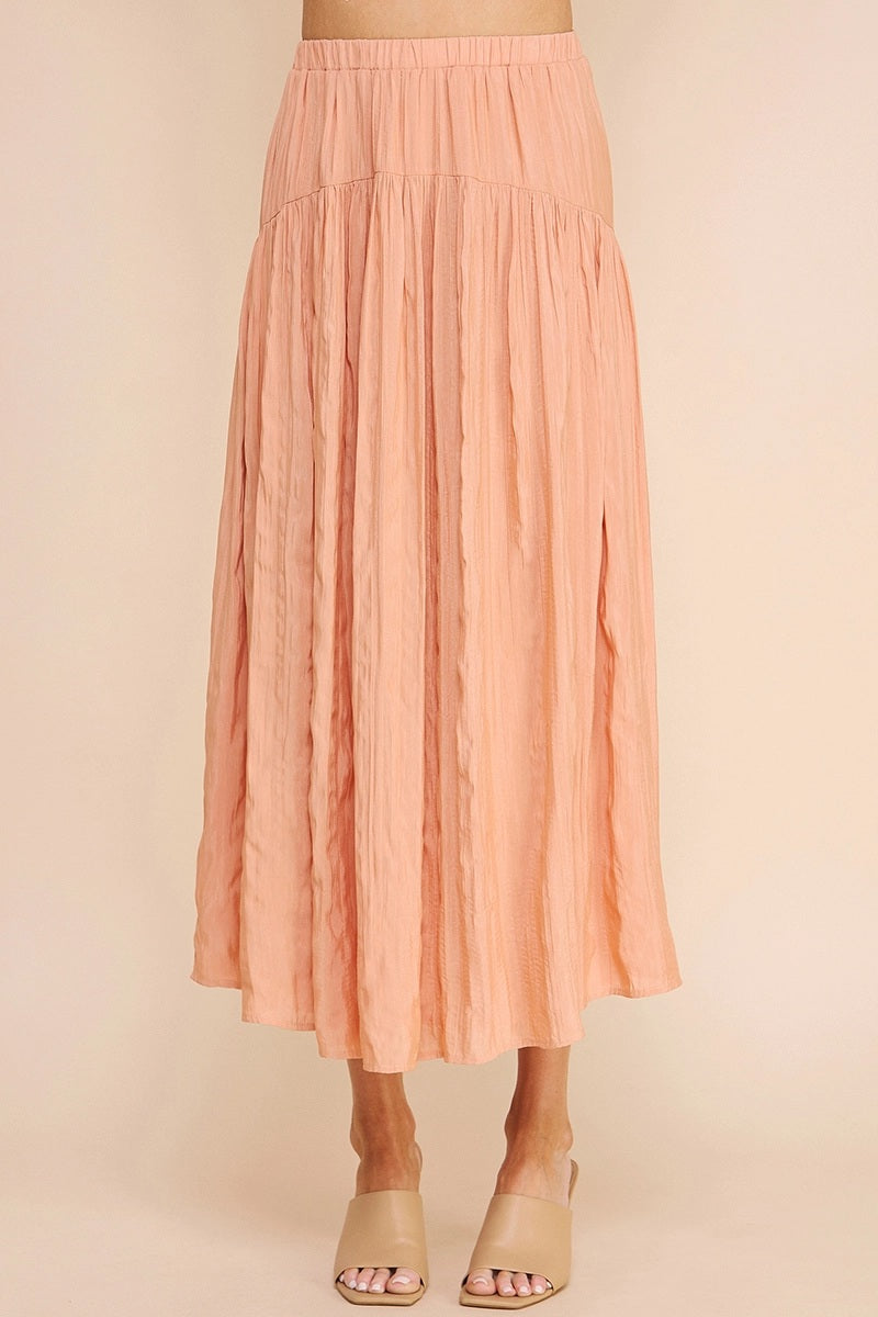 Allie Rose, Crinkle Sateen Maxi Skirt