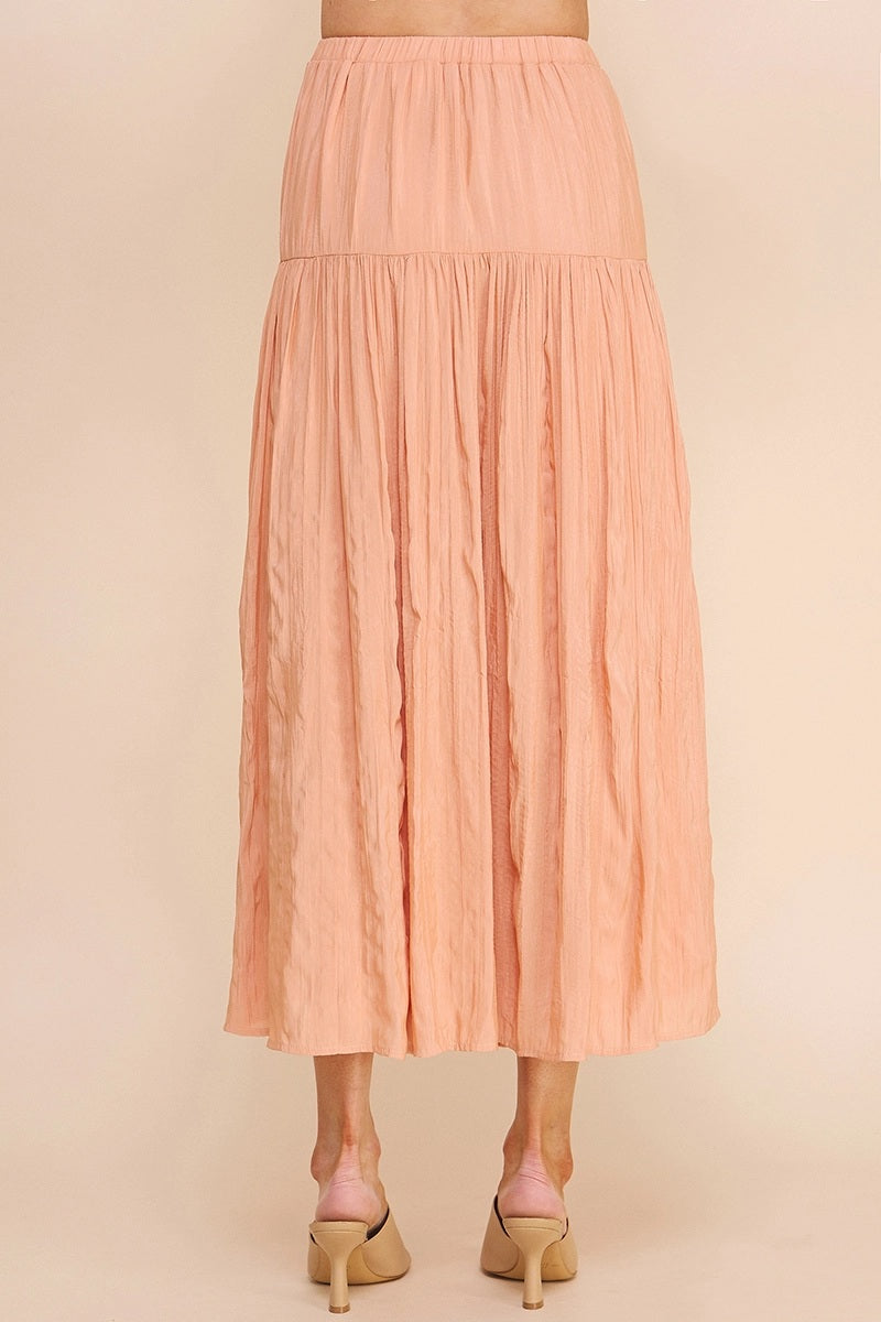 Allie Rose, Crinkle Sateen Maxi Skirt