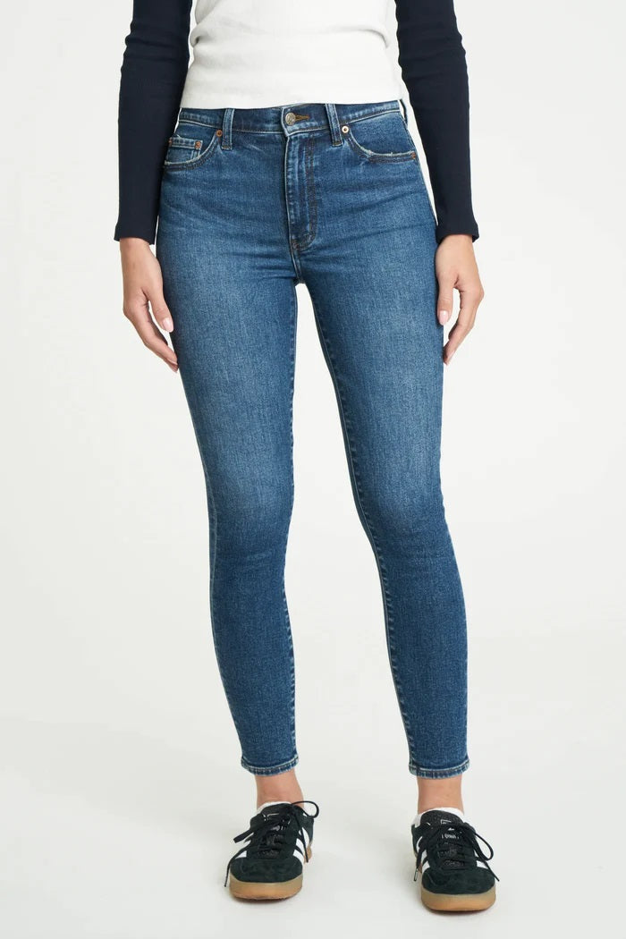 Daze Denim, Call You Back Mid Rise Skinny in Double Text - Boutique Dandelion