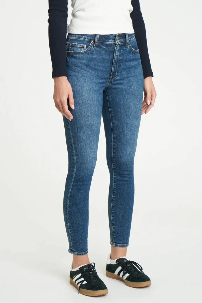 Daze Denim, Call You Back Mid Rise Skinny in Double Text - Boutique Dandelion