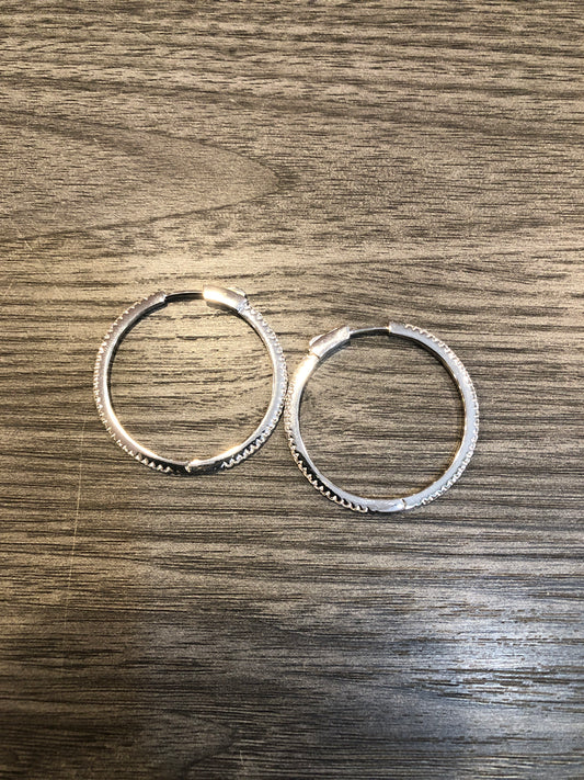 Large Hoop CZ Earrings
