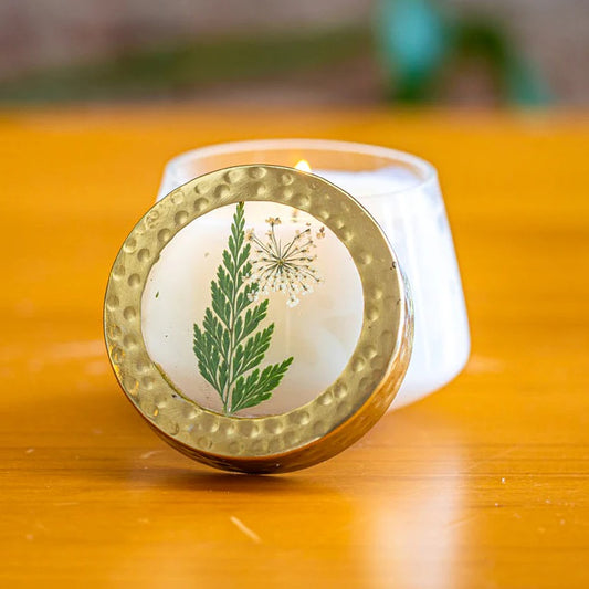 Rosy Rings, Forest Pressed Flower Candle