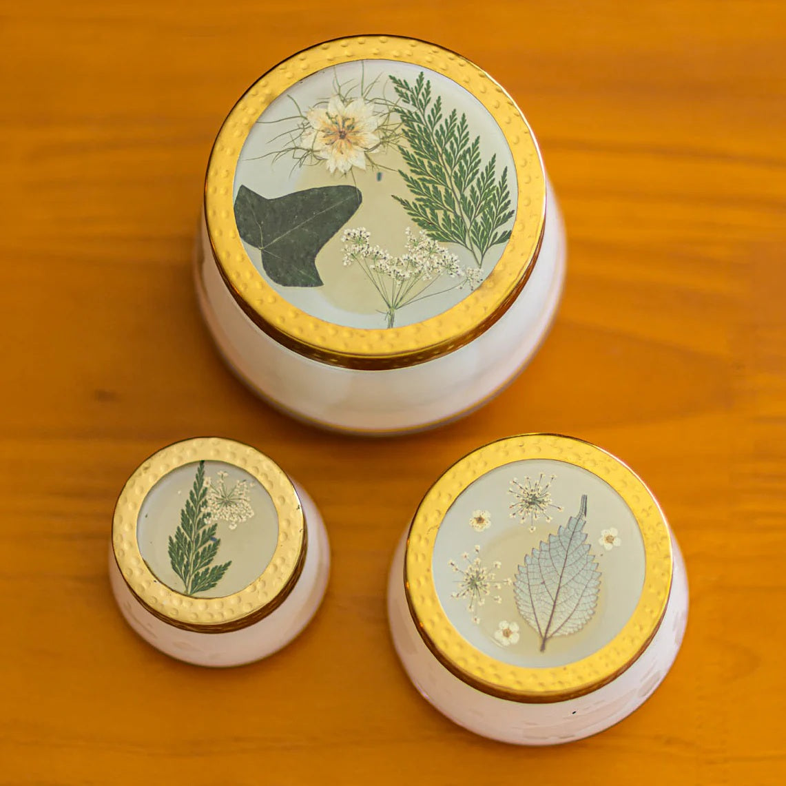Rosy Rings, Forest Pressed Flower Candle