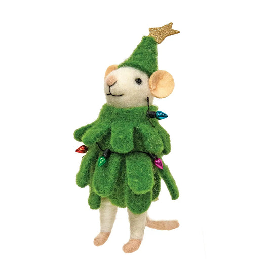 Felted Mouse Tree Ornament