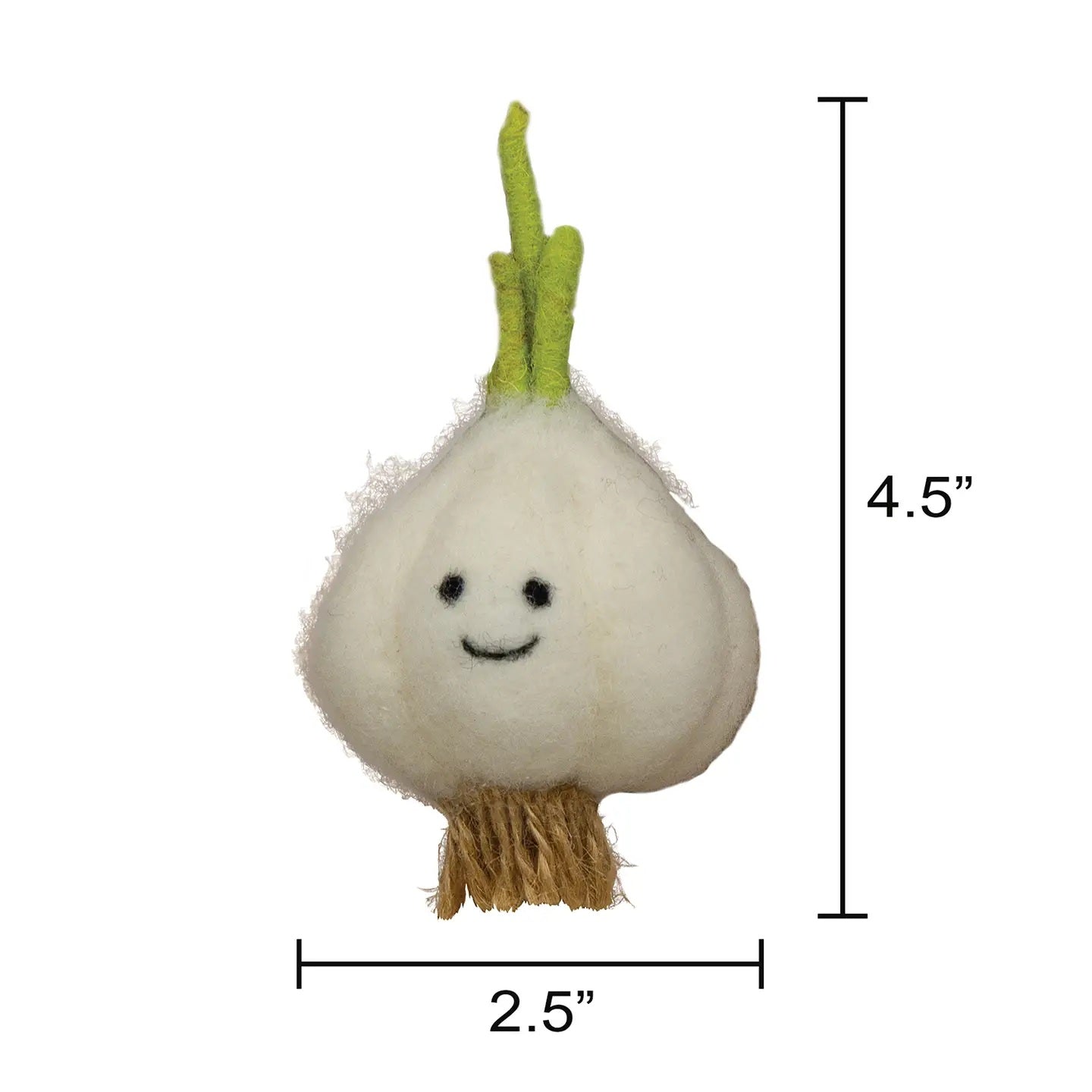 Happy Face Garlic Felted Ornament