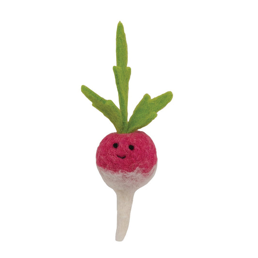Happy Face Radish Felted Ornament