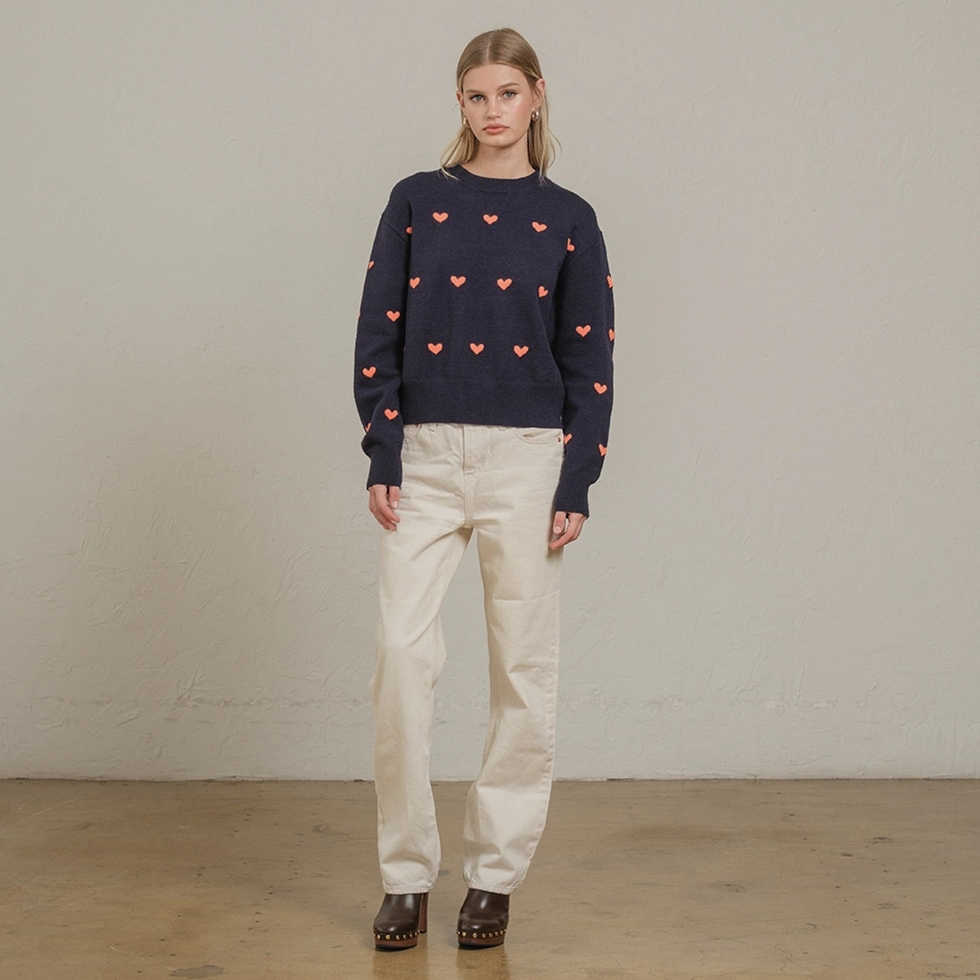 Heart Point Knit Sweater