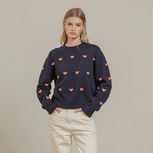 Heart Point Knit Sweater