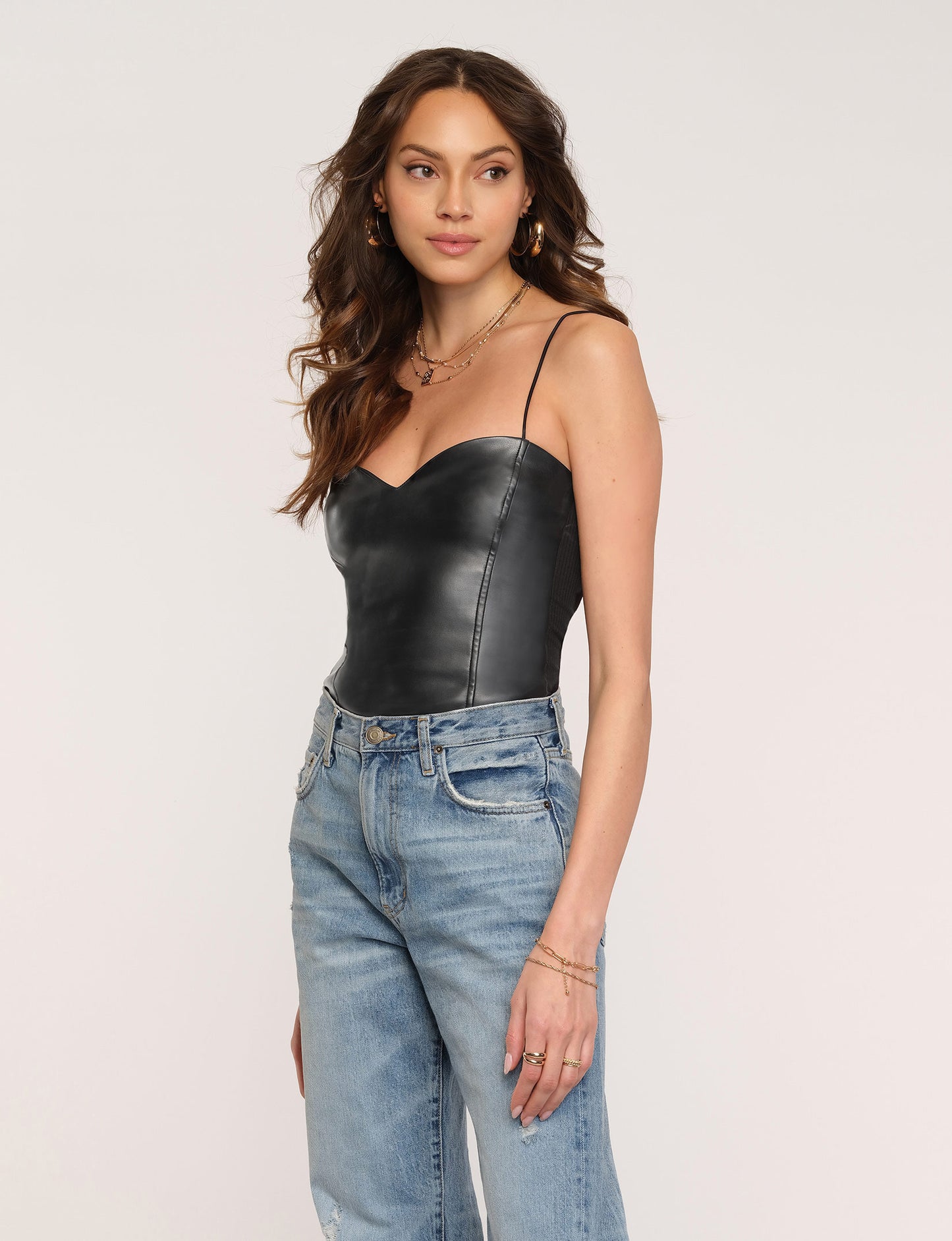 Heartloom, Simi Cami in Black Vegan Leather - Boutique Dandelion