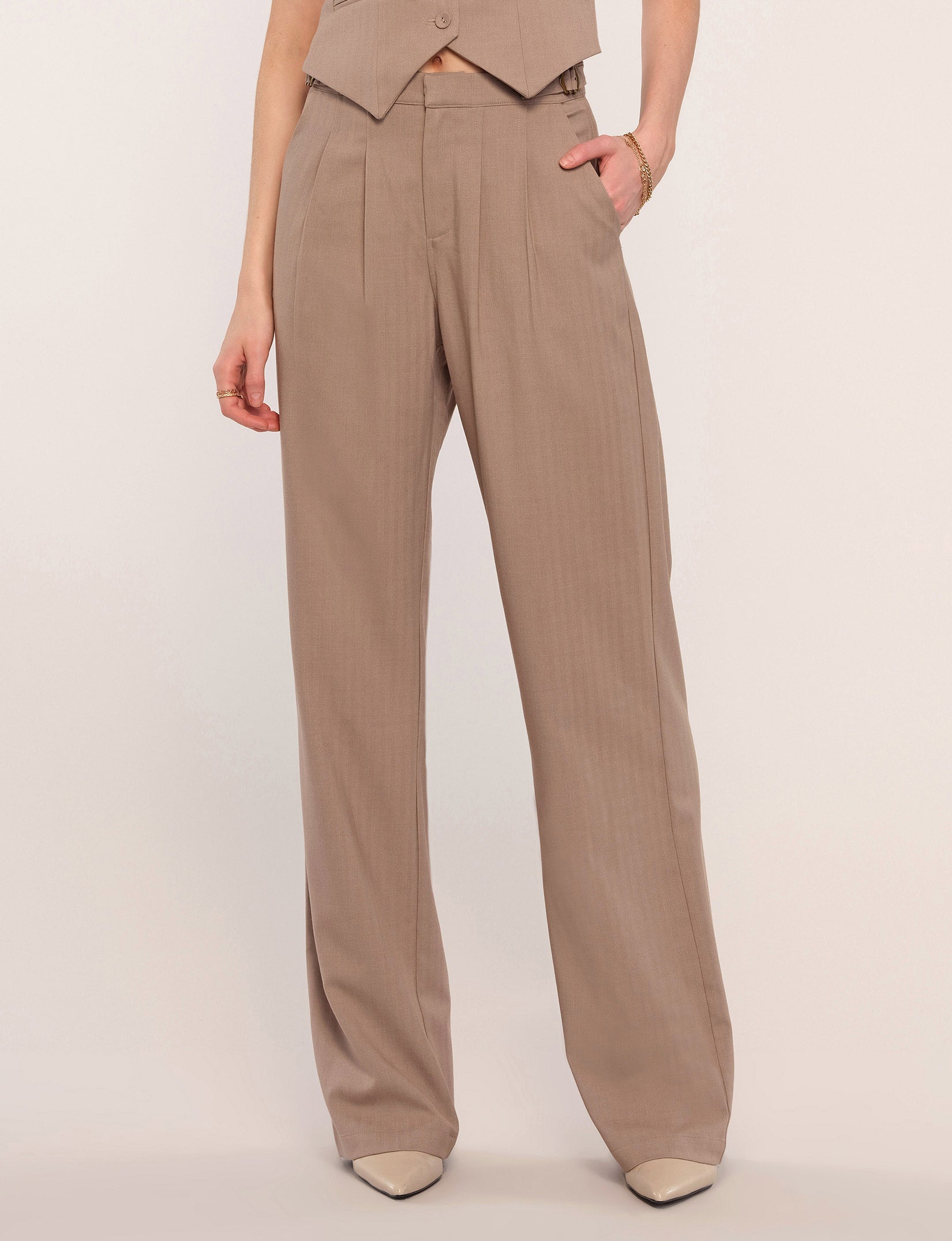 Heartloom, Maxine Trouser Pant in Khaki - Boutique Dandelion