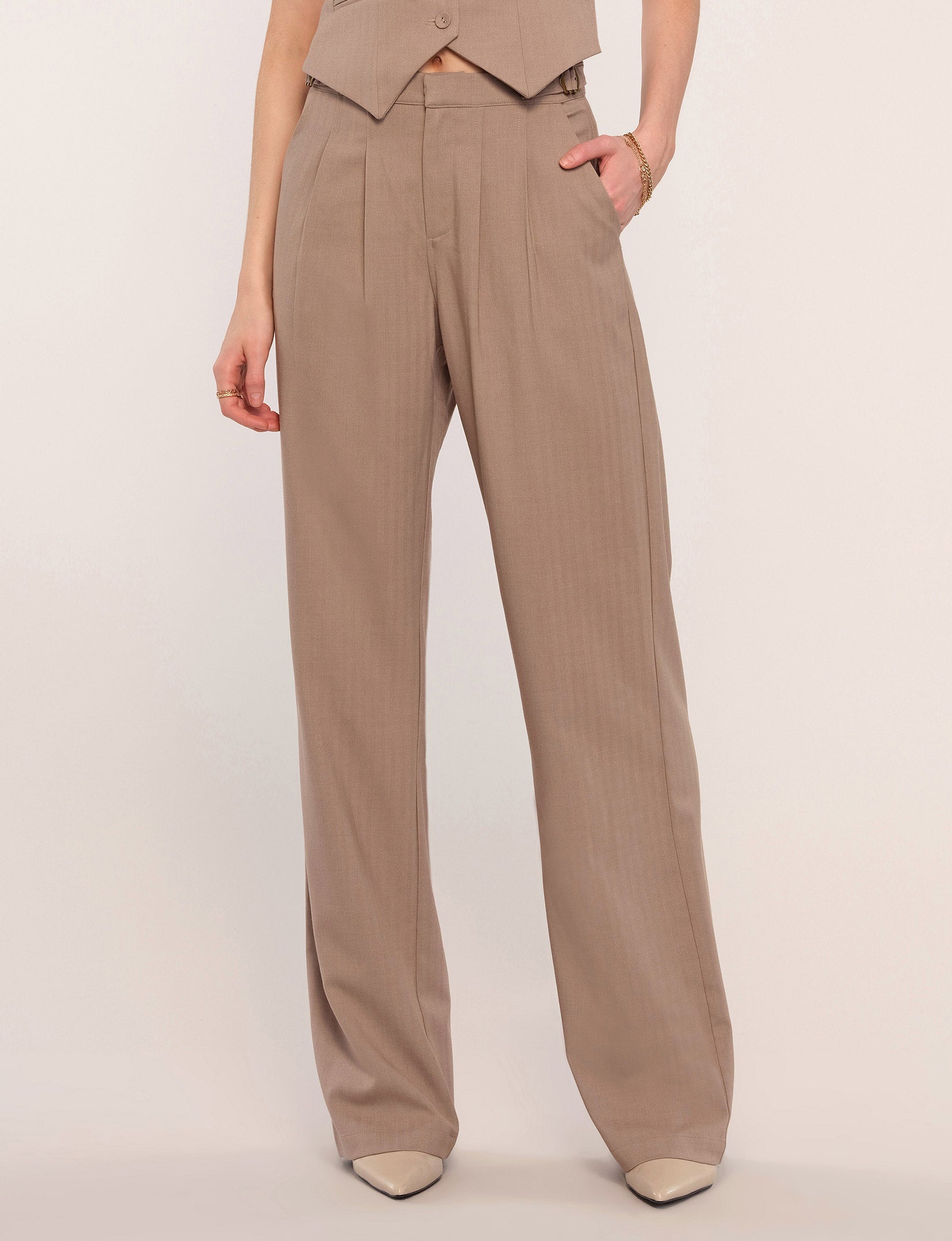 Heartloom, Maxine Trouser Pant in Khaki - Boutique Dandelion