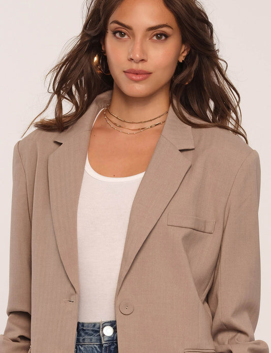 Heartloom, Nixie Blazer in Taupe - Boutique Dandelion