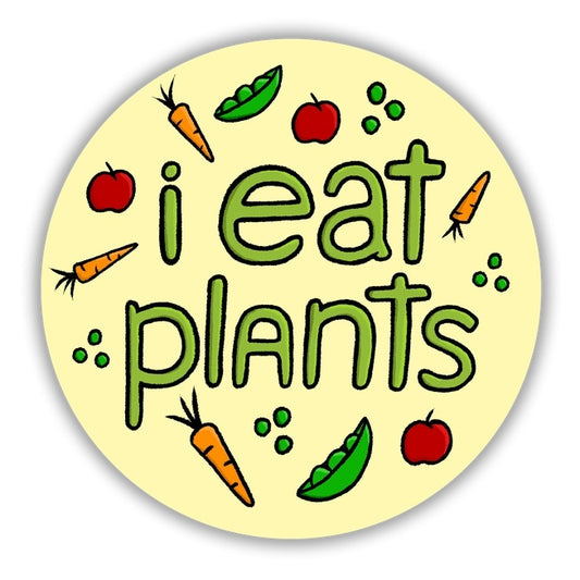 Little Hiker Bird, I Eat Plants - Vinyl Sticker - Vegans and Vegetarians
