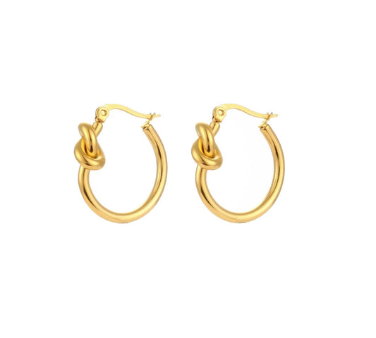 Aces x Spades, Lira Trendy Knot Hoop Earrings