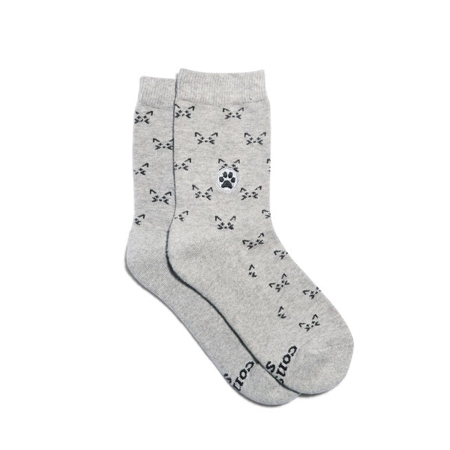 Conscious Step, Kids' Socks That Save Cats - Grey Clever Kittens - Boutique Dandelion