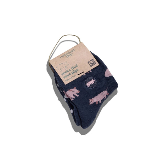 Conscious Step, Kids' Socks That Save Pigs - Pink Piggies