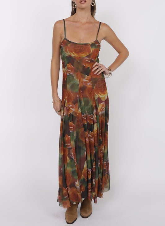 Heart Beats Godet Detail Maxi Dress