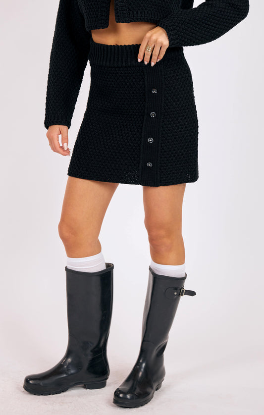 Odessa Waffle Stitch Sweater Mini Skirt