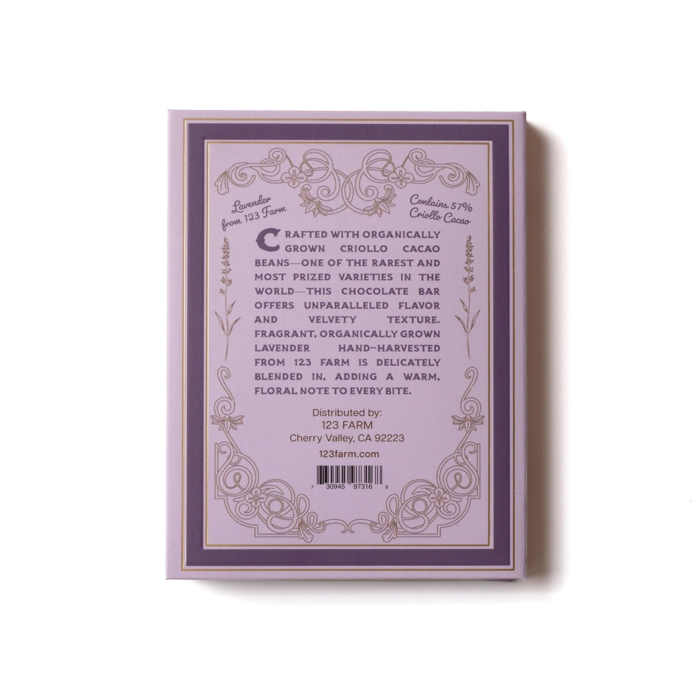 Lavender Chocolate Bar | Organic Criollo | 30g