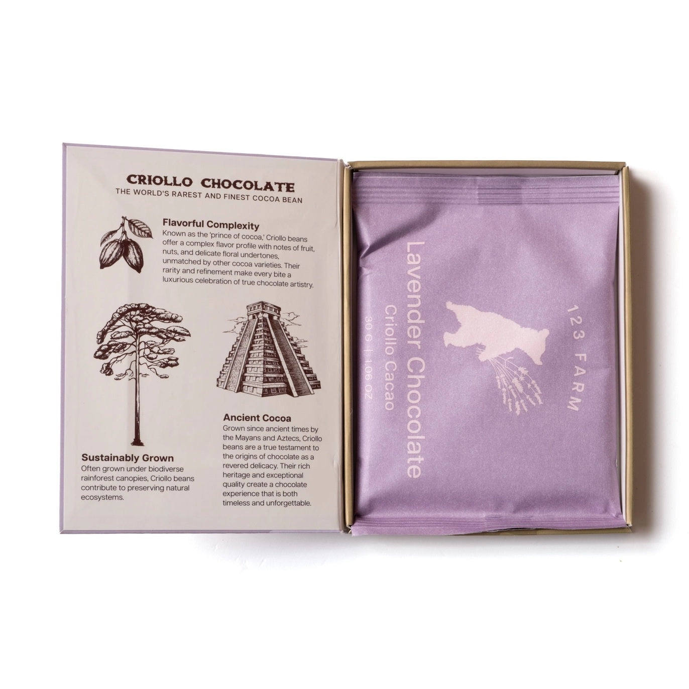 Lavender Chocolate Bar | Organic Criollo | 30g