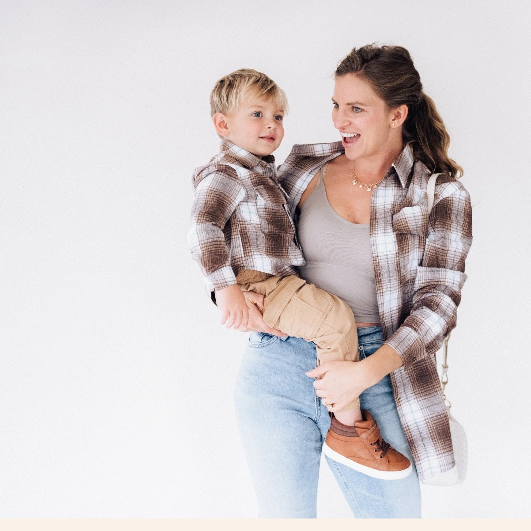Family Matching Lightweight Brown Flannel - Adult