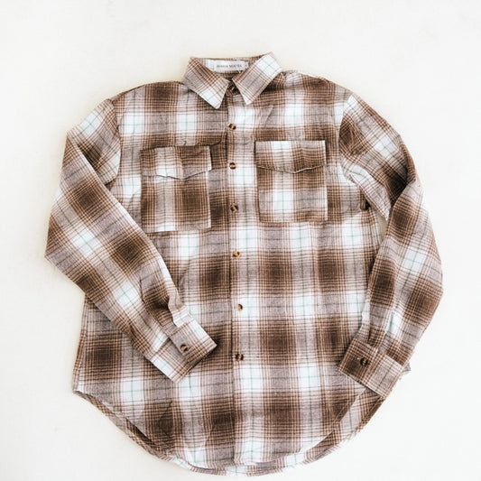 Family Matching Lightweight Brown Flannel - Adult