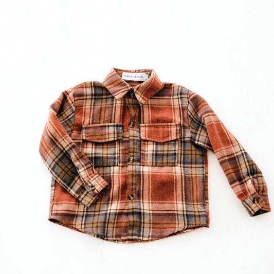 Family Matching Lightweight Rust Flannel - Child