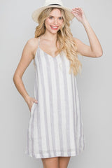 Allie Rose, Linen Stripe Shift Dress
