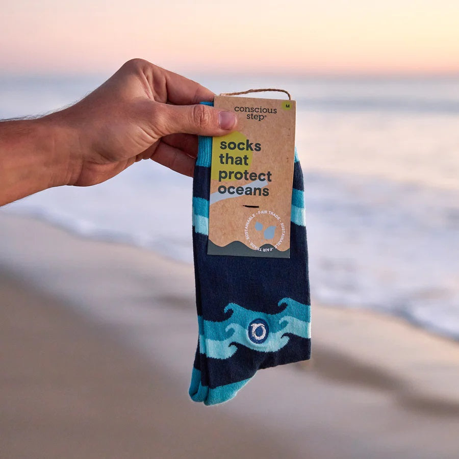 Conscious Step, Socks that Protect Oceans - Rolling Waves - Boutique Dandelion
