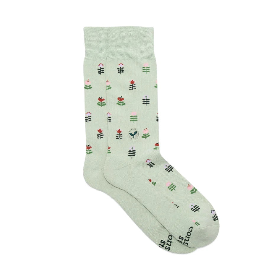 Conscious Step, Socks that Plant Trees - Tiny Tulips - Boutique Dandelion