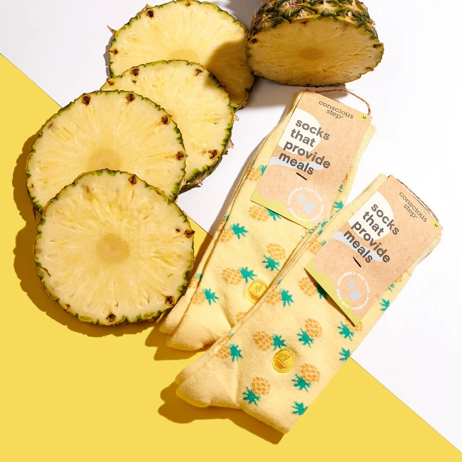 Conscious Step, Socks that Provide Meals - Golden Pineapples - Boutique Dandelion