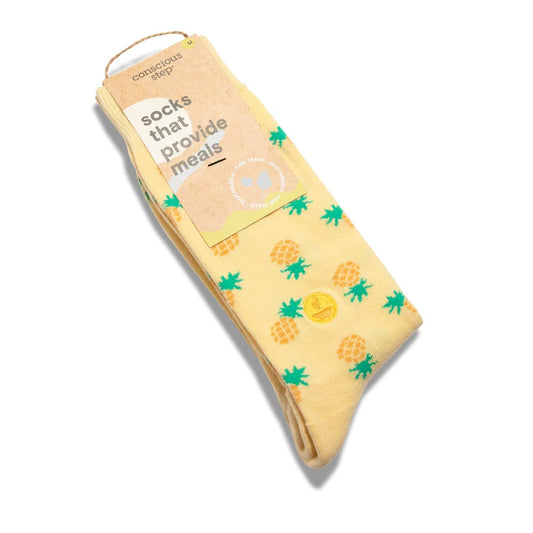 Conscious Step, Socks that Provide Meals - Golden Pineapples - Boutique Dandelion