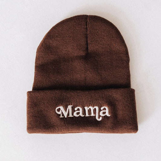 Mommy & Me Matching Knit Beanie Hats - Brown