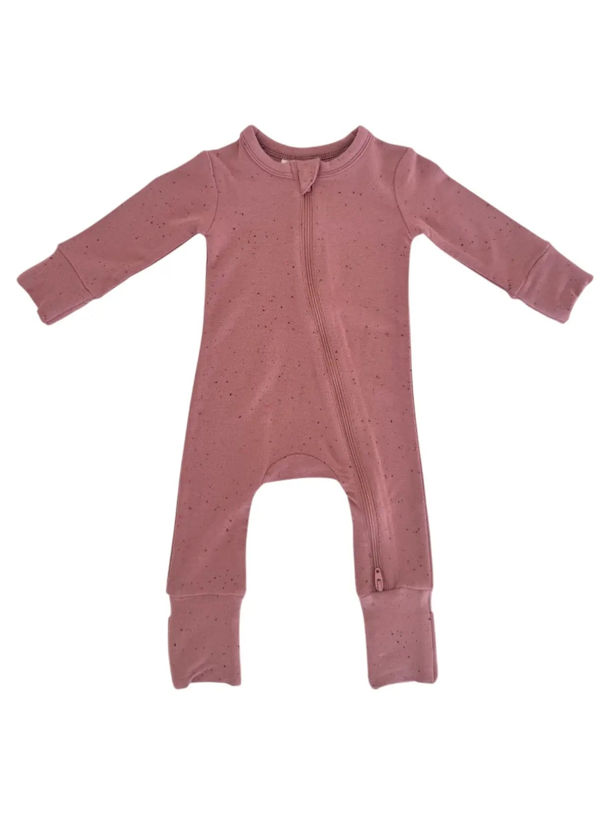 Mauve Speckle 2-Way Zip Romper