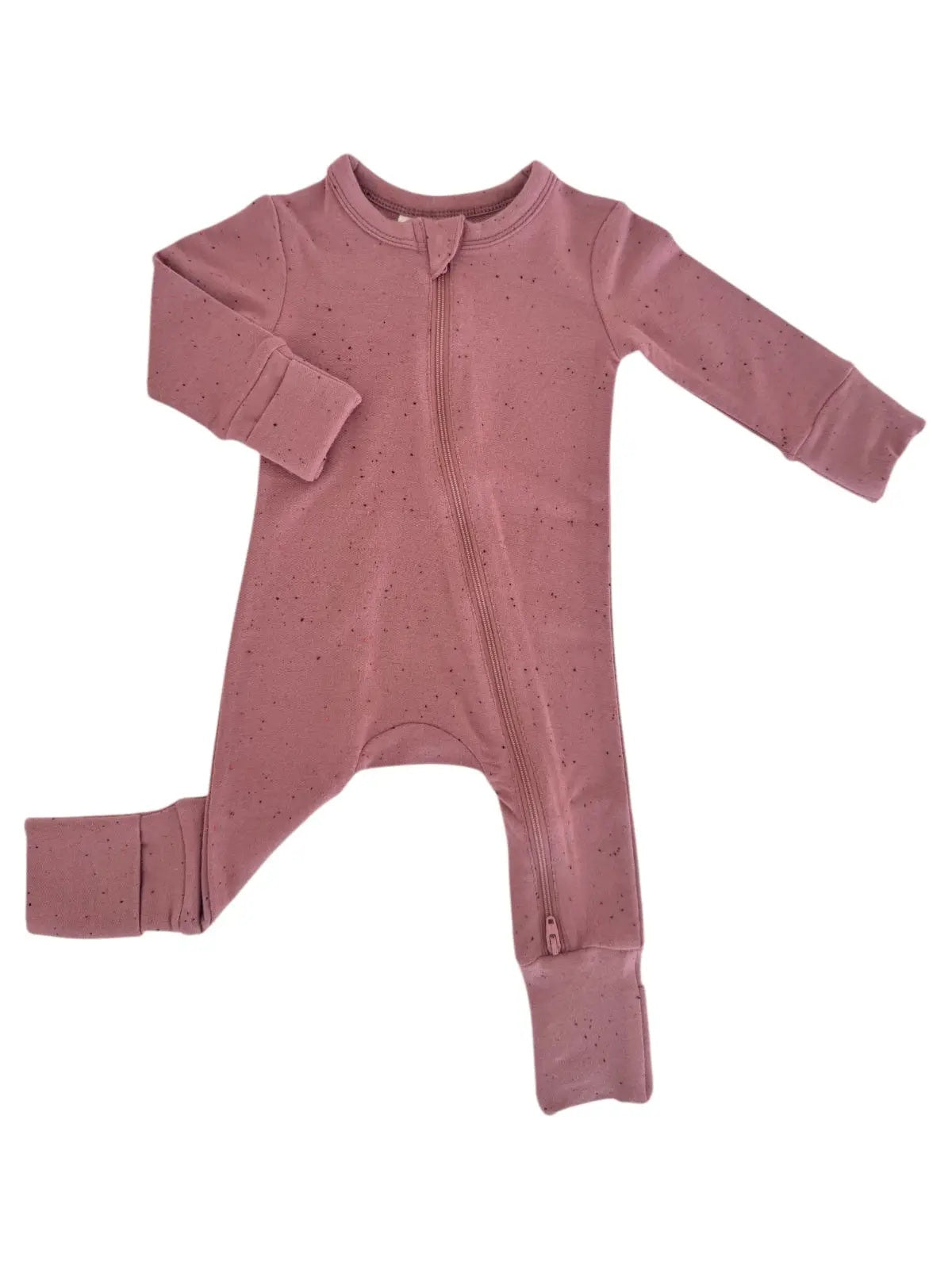 Mauve Speckle 2-Way Zip Romper