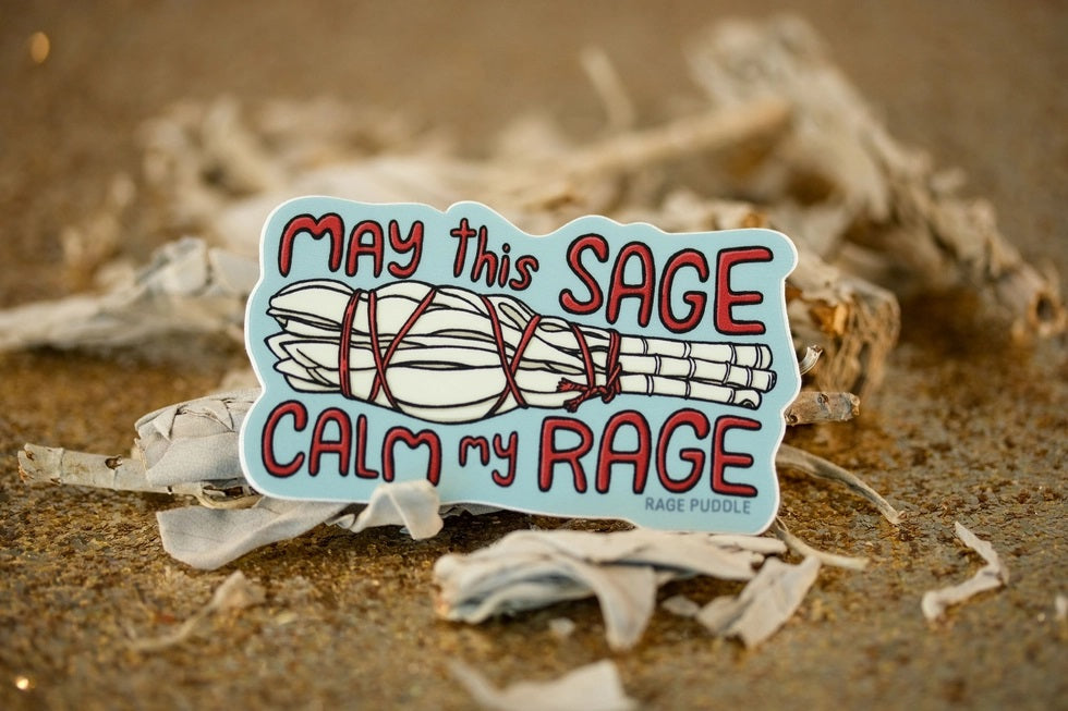 Little Hiker Bird, May This Sage Calm My Rage - Vinyl Sticker